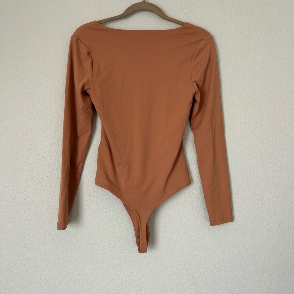 nuuds Long Sleeve Scoop Neck Bodysuit in Clay - Picture 5 of 6